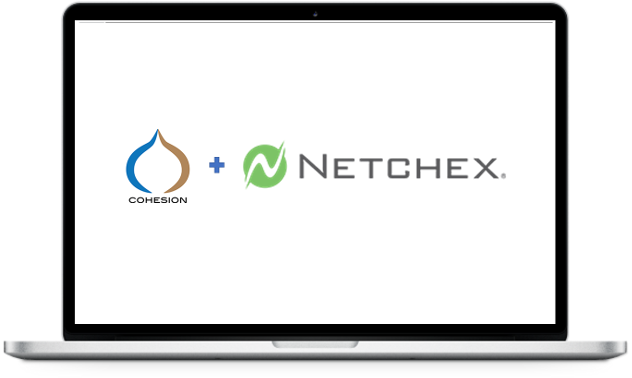 Laptop showing Cohesion's NETCHEX integration dashboard for restaurants